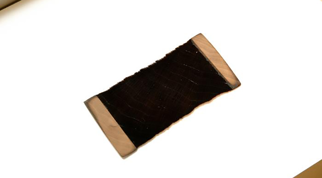 Super-black material created from etched wood.