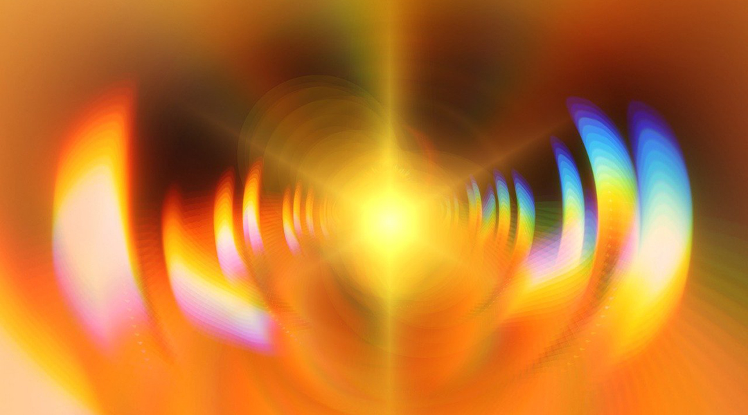 Abstract image of rainbow-colored lights.