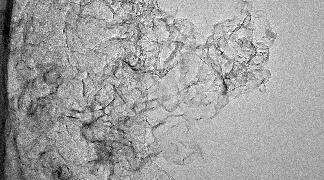 Graphene produced from plastic waste.